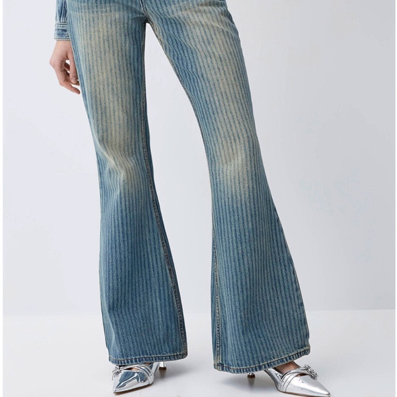 The Ragged Priest retro boho faded stripes flare bootcut jean NWT - Picture 11 of 11